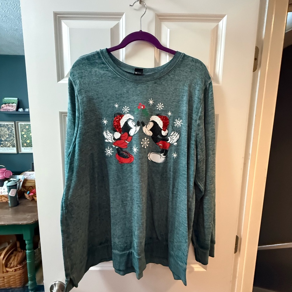 Disney Christmas Mickey and Minnie Mouse Top
